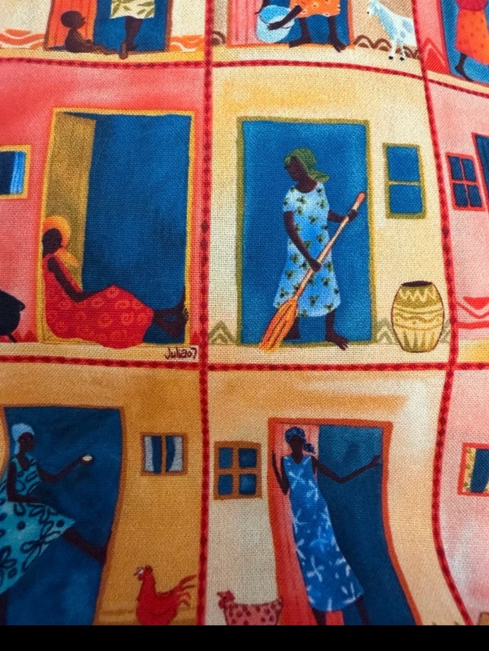 African Women Village Julia Cairns Fabric Cotton Quilt